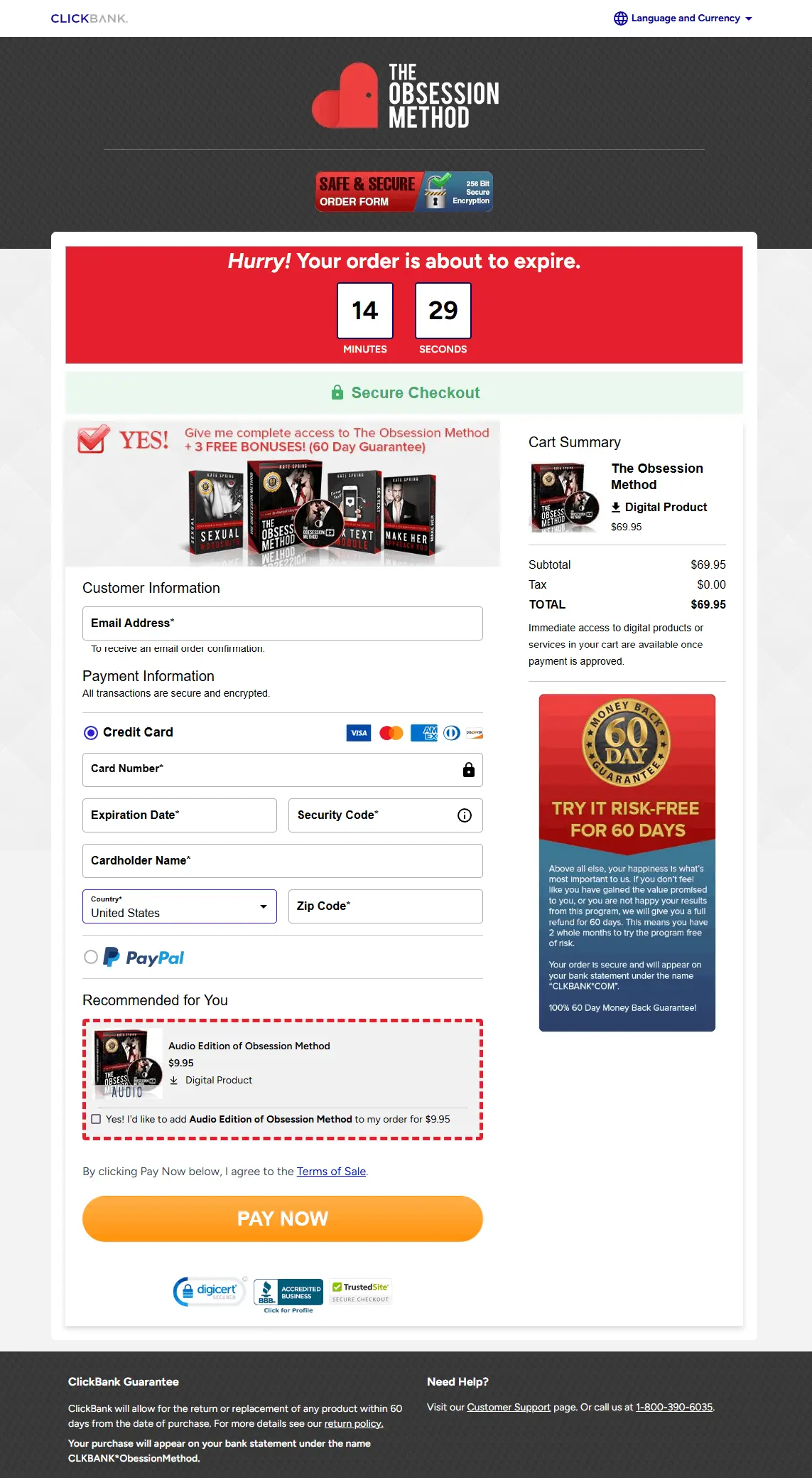 The Obsession Method buy clickbank Secure Checkout